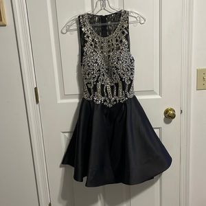 iNtrigue by Blush Beaded Cutout Back Homecoming Dress, Size 12